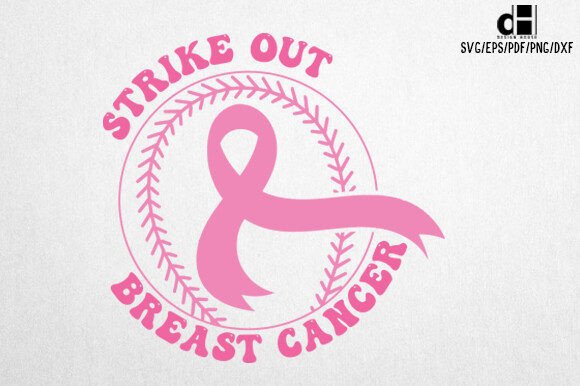 Breast Cancer Baseball SVG Design for Graphics and Crafts