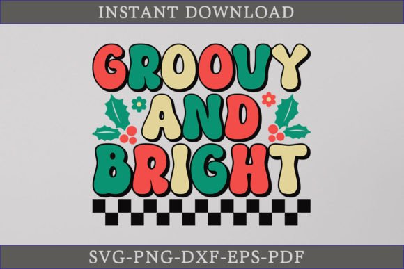 Groovy and Bright Christmas Retro SVG for Crafts and Graphics