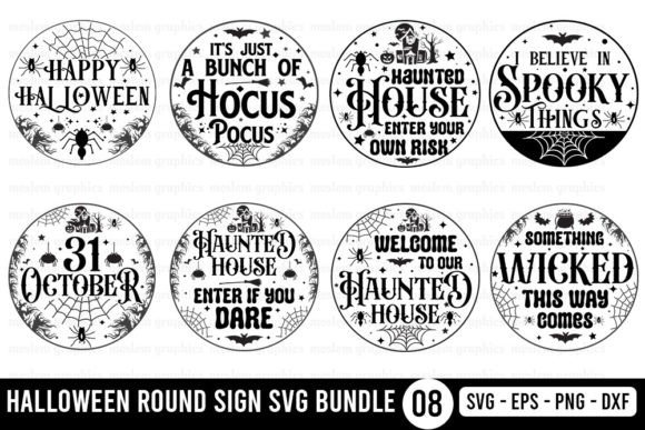 Halloween Round Sign SVG Bundle for Creative Crafts