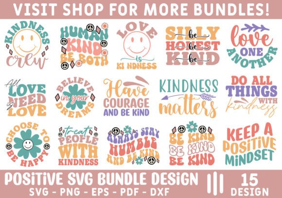 Retro Positive Quotes Svg Bundle Design for Creative Crafts