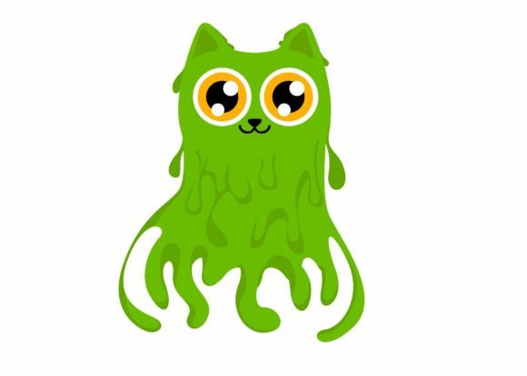 Сute Green Slime Cat Svg: A Fun Graphics Asset for Crafts
